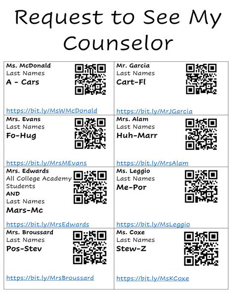 Counselor request links